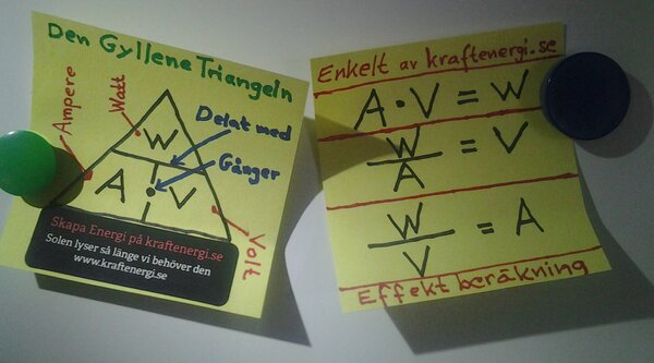 beräkna  V volt W watt A ampere